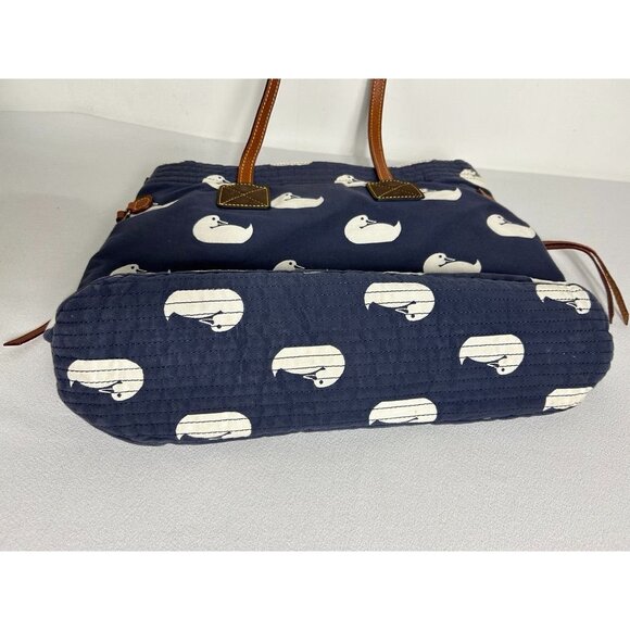 Dooney & Bourke Victoria Duck Print Canvas Tote in Blue / White - Picture 7 of 11